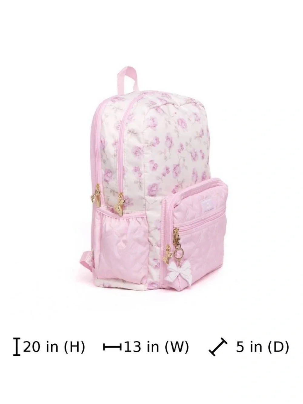 LoveShackFancy x Target Pink Floral Ribbon Rosa Quilted Backpack Sterling Rosa